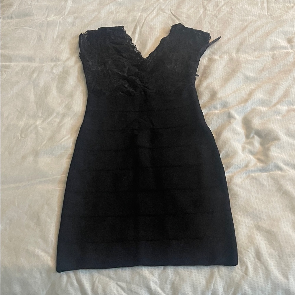 bebe Elegant Black Mini Dress